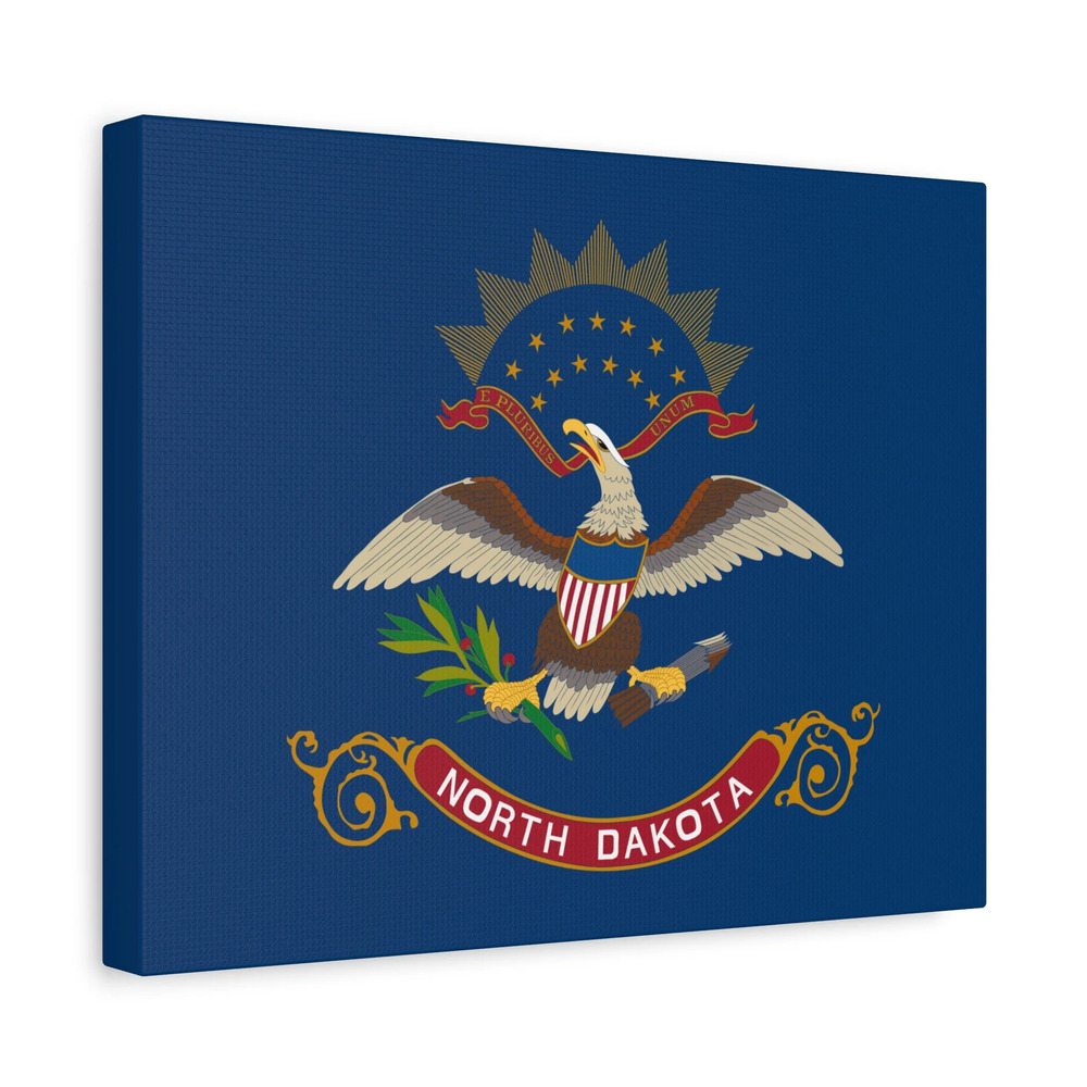 North Dakota Stage Flag Canvas Vibrant Wall Art Unframed Home Decor